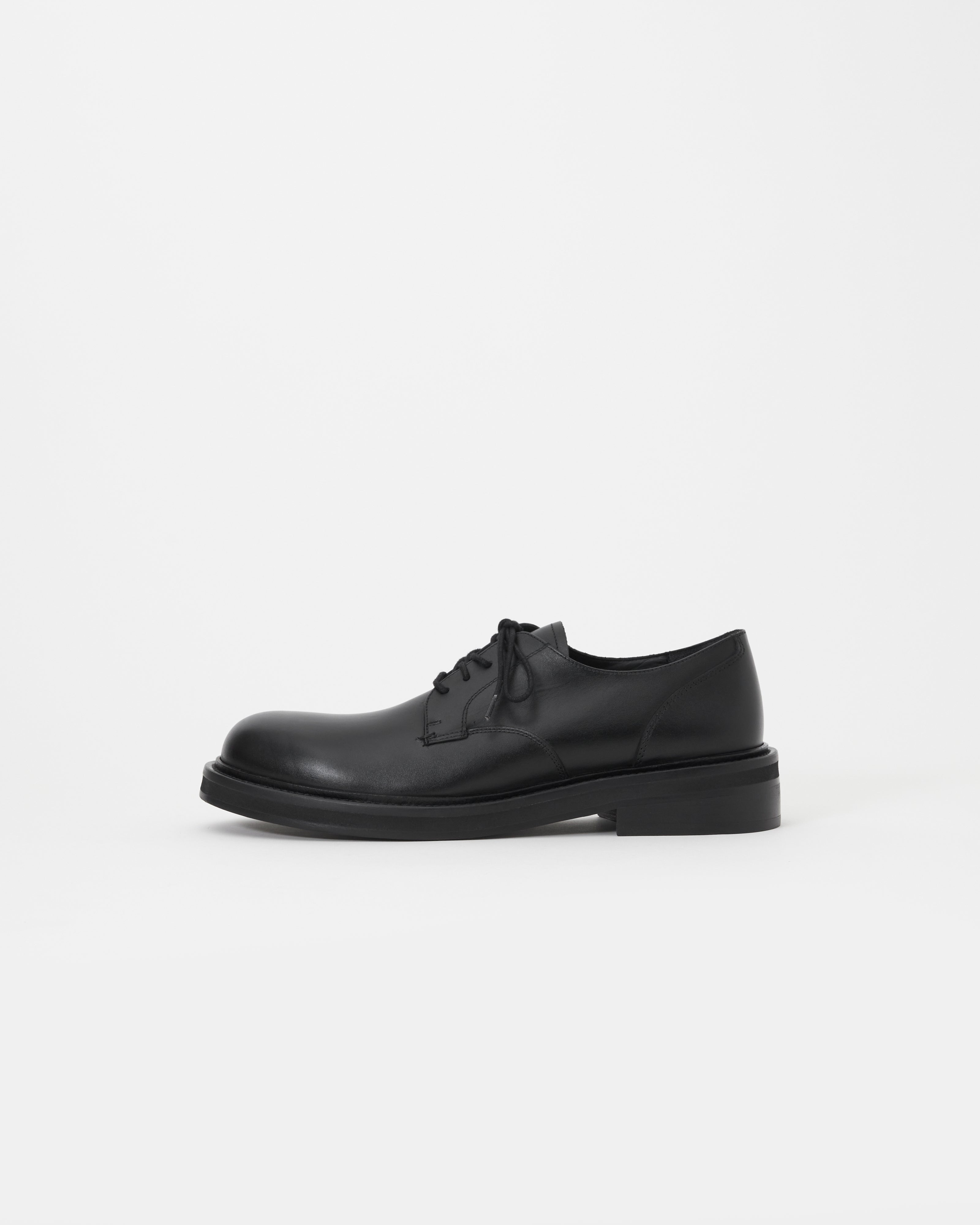 Mid-Heel Derby, Calfskin Black | paracia