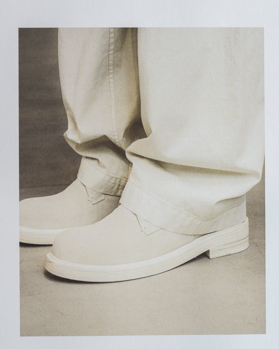 Mid-Heel Derby Suede Ecru