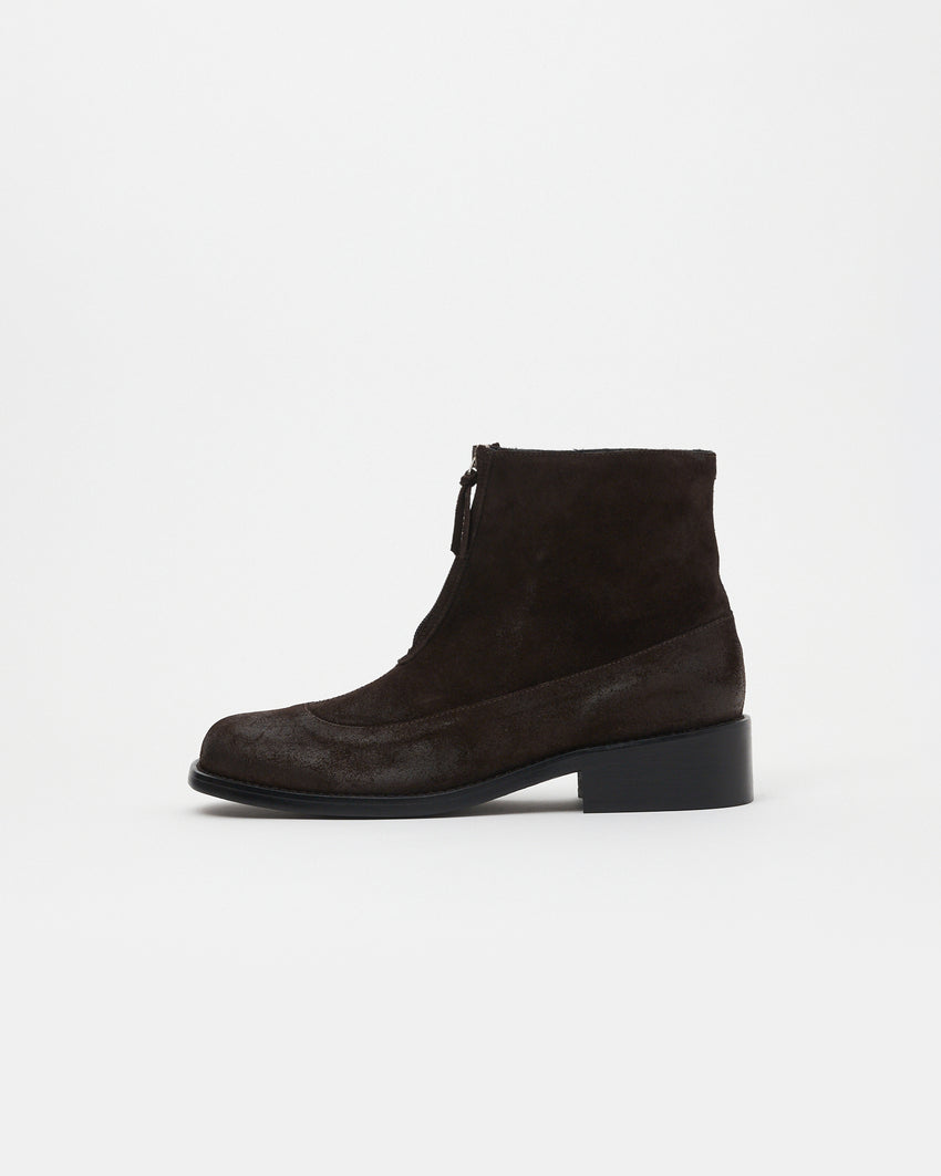 Cove Boot Waxed Suede Deep Brown