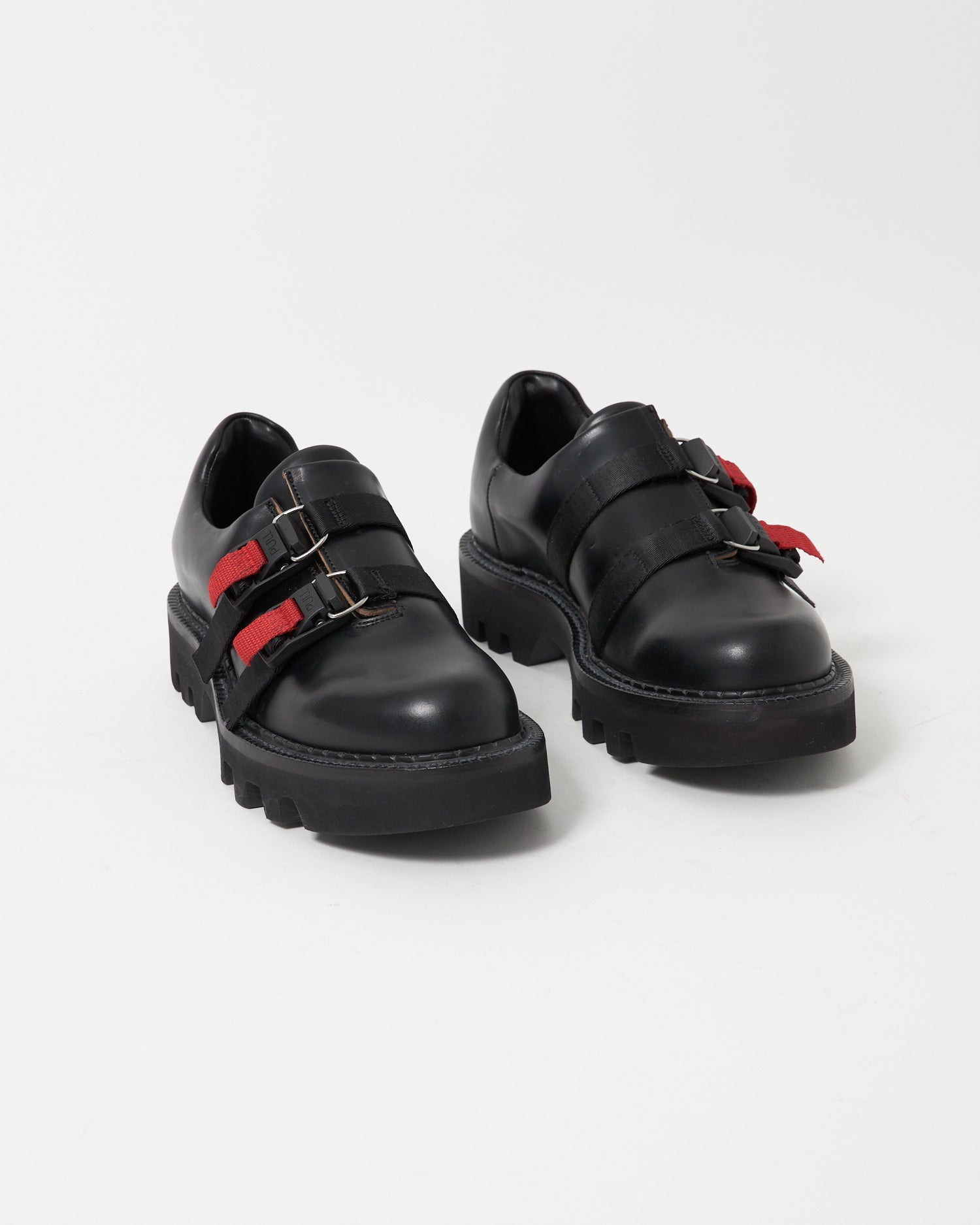 D-Type 02 Double Monk Strap, Pull-up Leather Black – paracia