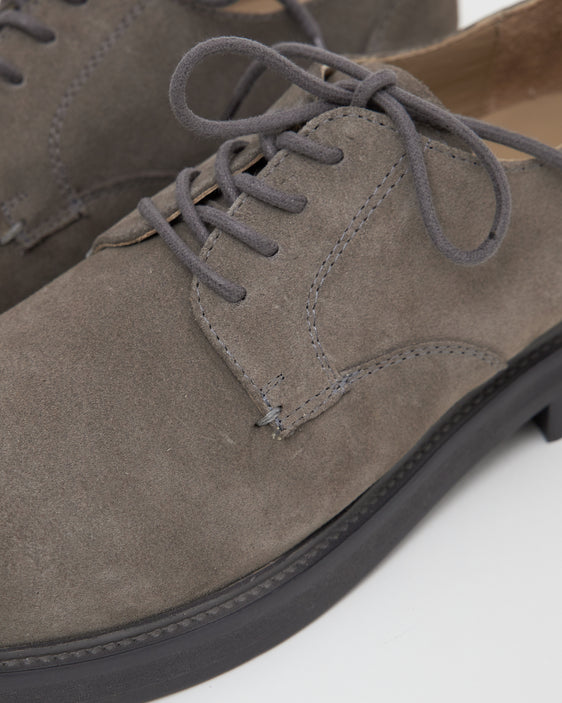 Sample 2 - Mid-Heel Derby Suede Khaki