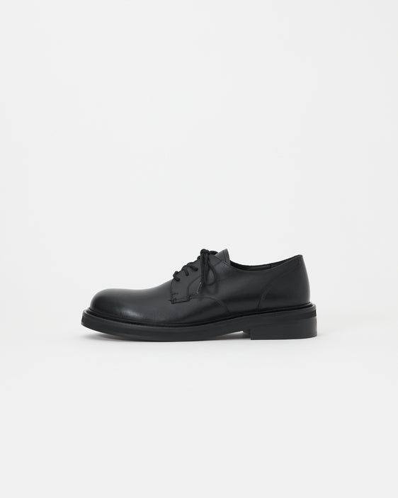 Mid-Heel Derby Calfskin Black