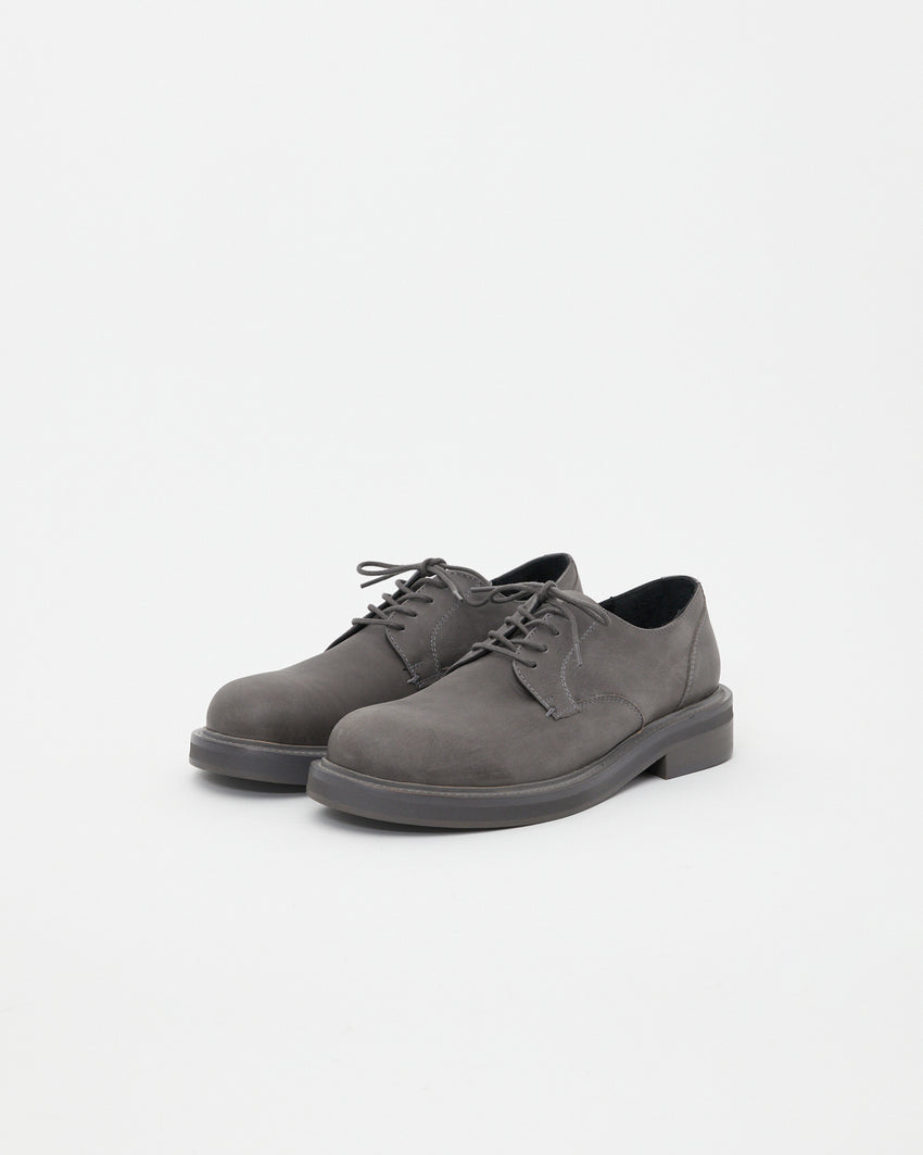 Mid-Heel Derby Distressed Leather Gris