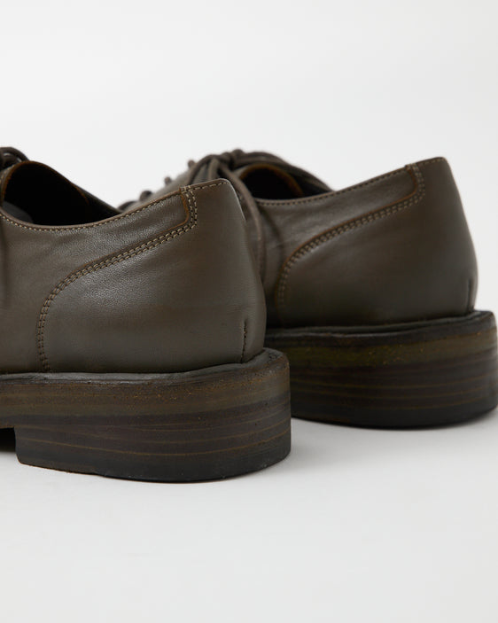 Sample 1- Mid-Heel Derby Leather Olive