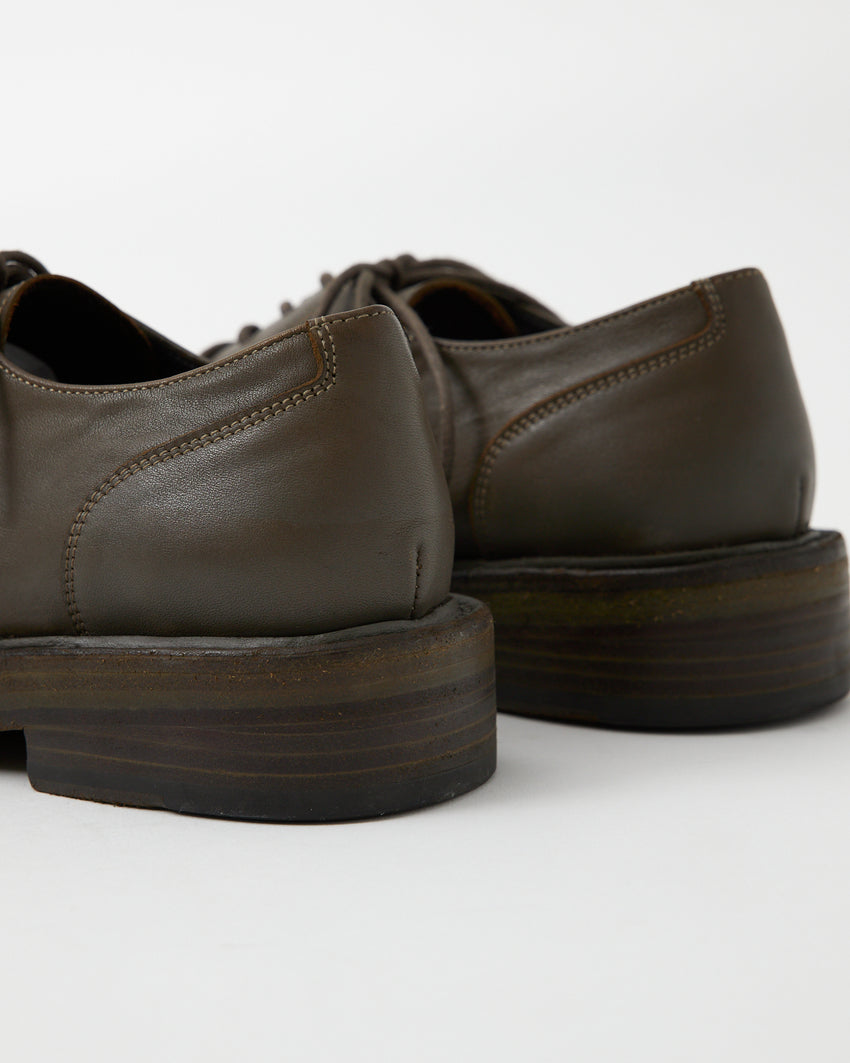 Sample 13 - Mid-Heel Derby Leather Olive
