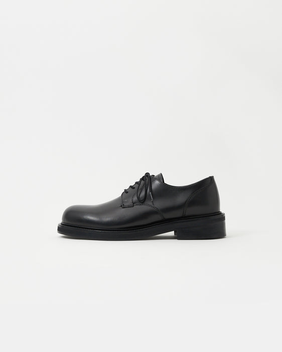 Mid-Heel Derby Calfskin Black