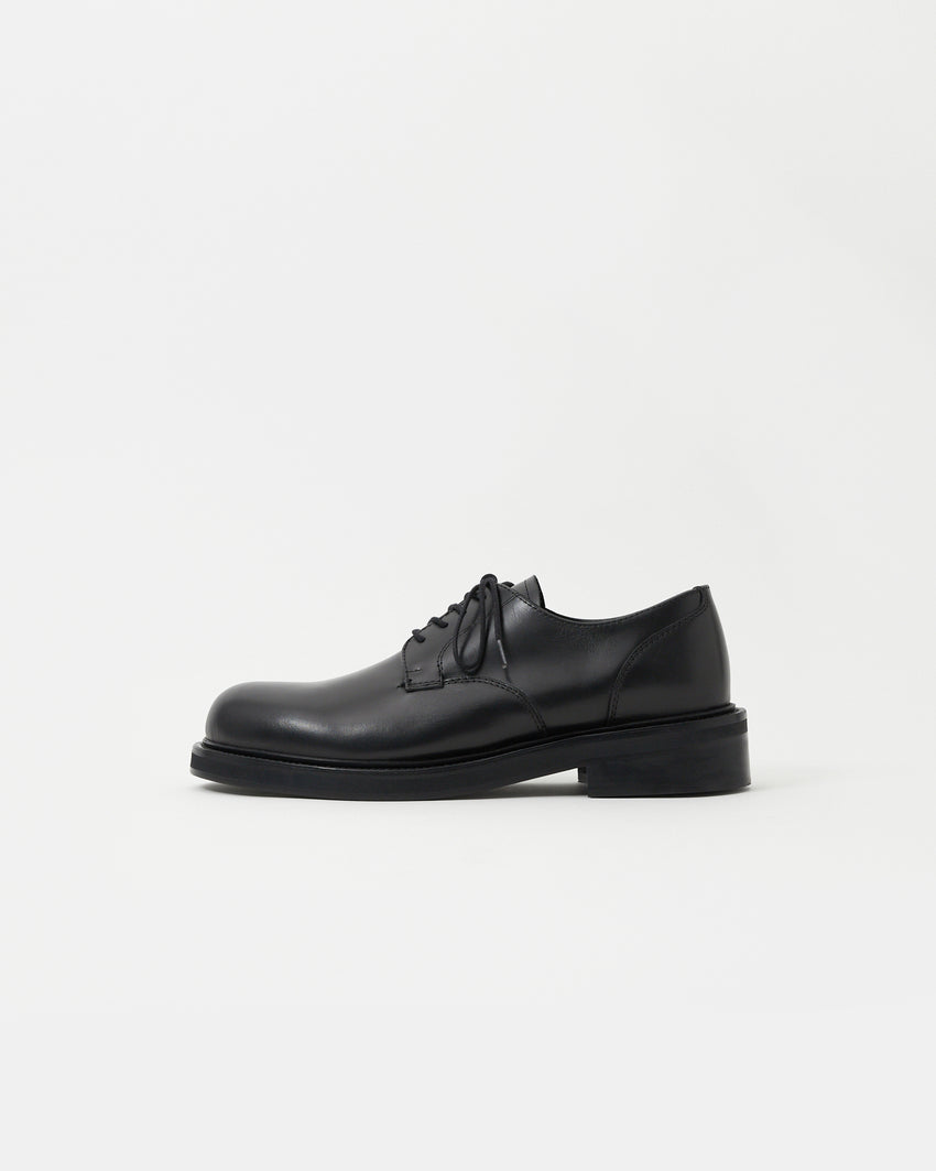 Mid-Heel Derby Calfskin Black