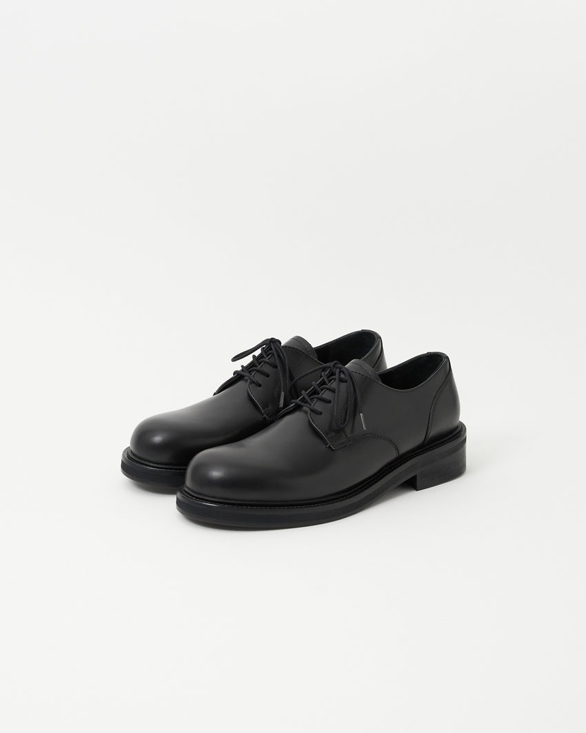 Mid-Heel Derby Calfskin Black