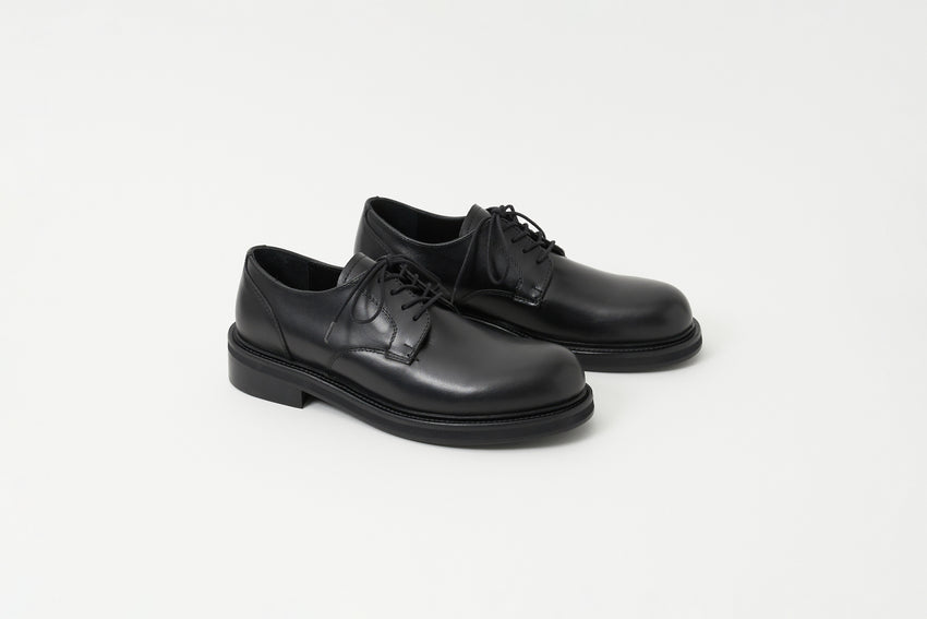 Mid-Heel Derby Calfskin Black