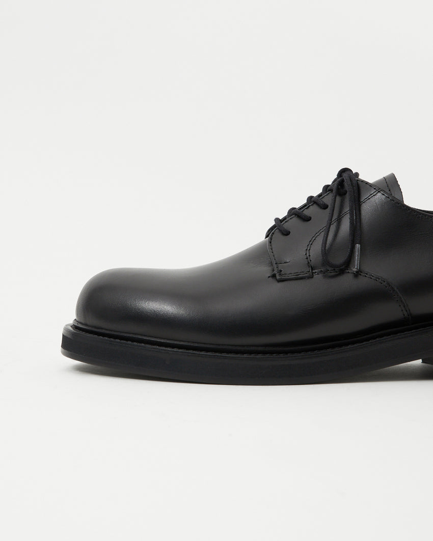 Mid-Heel Derby Calfskin Black