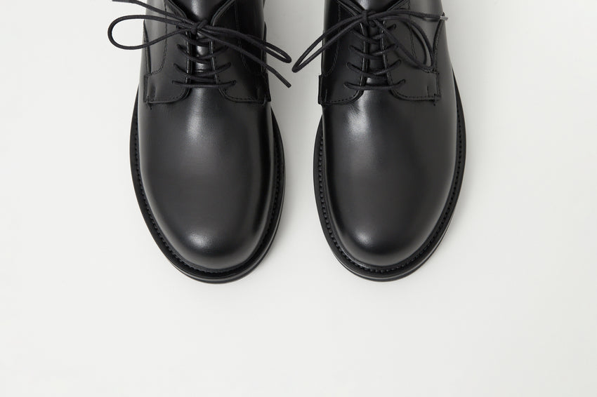 Mid-Heel Derby Calfskin Black
