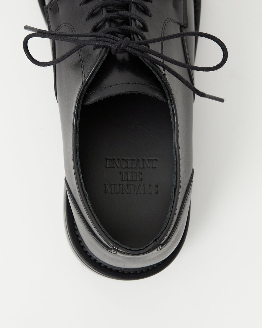 Mid-Heel Derby Calfskin Black