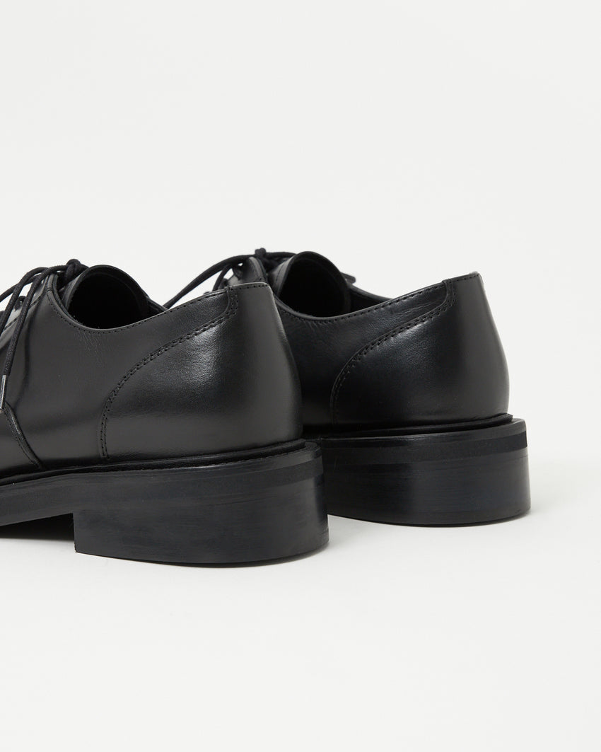 Mid-Heel Derby Calfskin Black