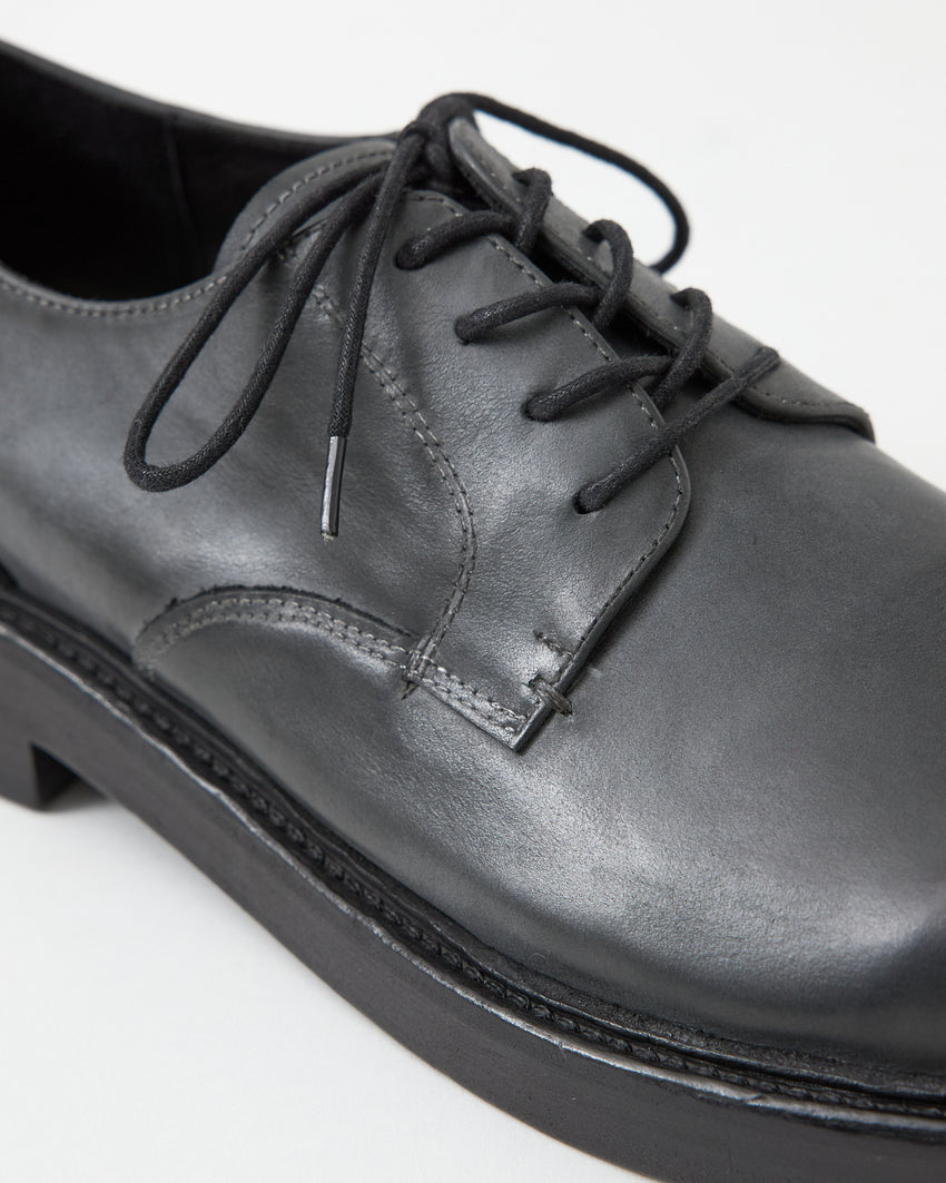 Mid-Heel Derby Leather Gradient Grey