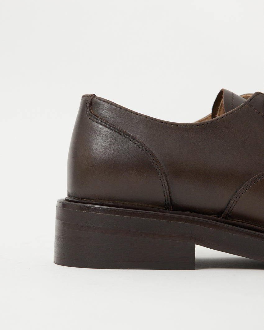 Mid-Heel Derby Leather Mud