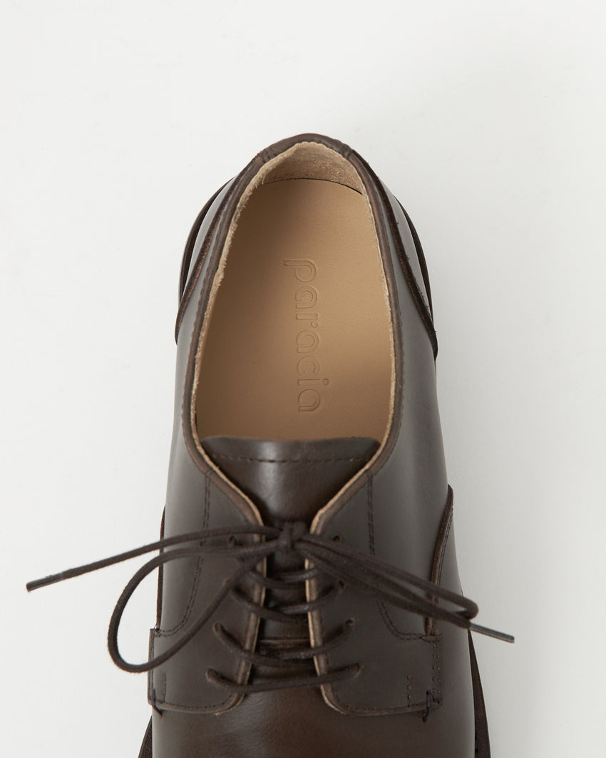 Mid-Heel Derby Leather Mud