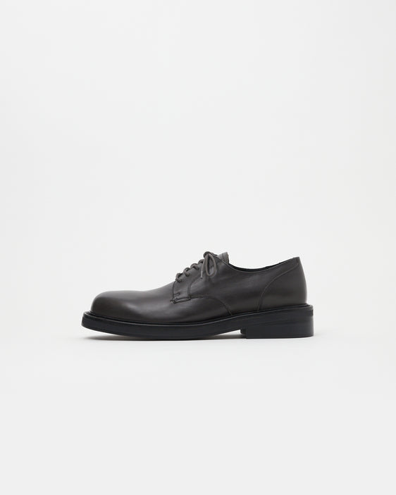 Mid-Heel Derby Oil Nappa Dark Grey