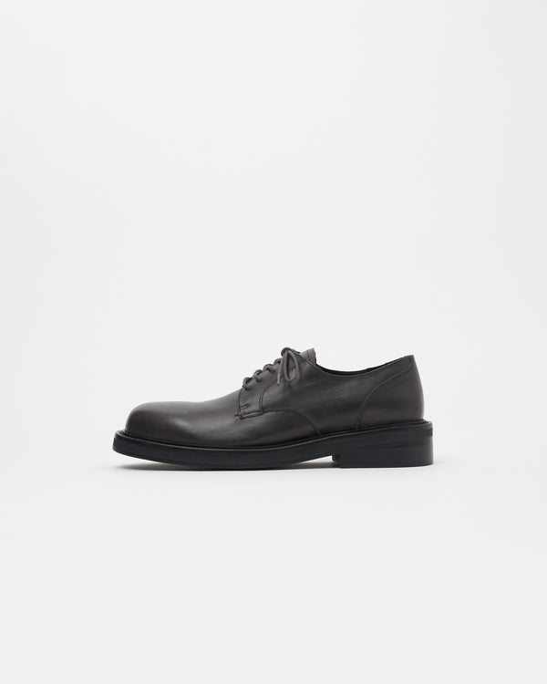 Mid-Heel Derby Oil Nappa Dark Grey