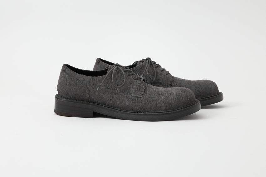 Mid-Heel Derby Rough Suede Grey