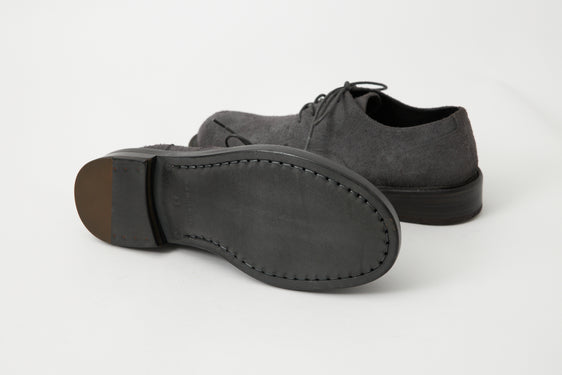 Mid-Heel Derby Rough Suede Grey