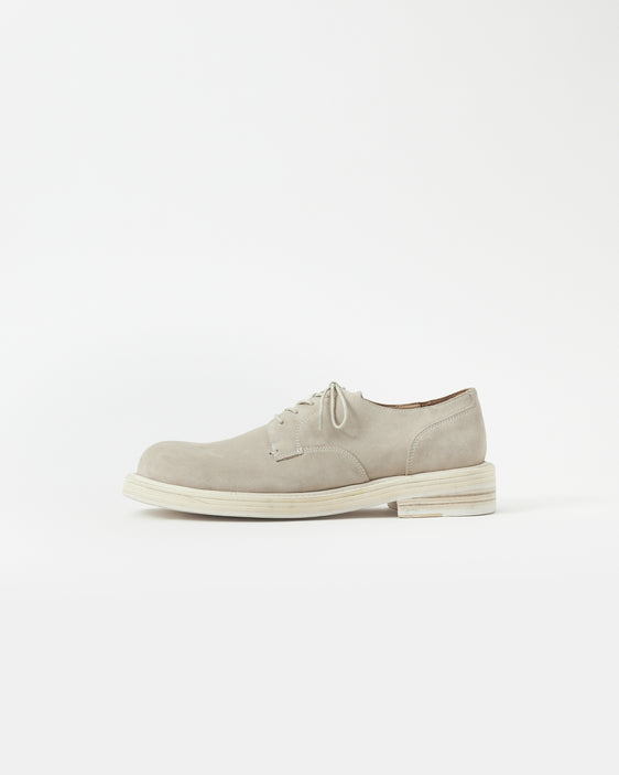 Mid-Heel Derby Suede Ecru