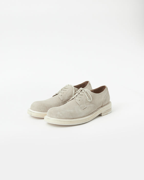 Mid-Heel Derby Suede Ecru