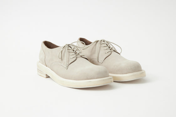 Mid-Heel Derby Suede Ecru