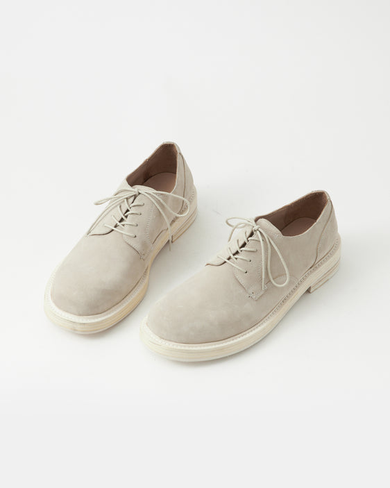 Mid-Heel Derby Suede Ecru