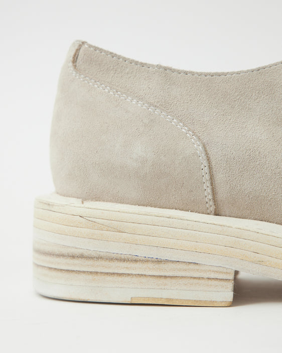 Mid-Heel Derby Suede Ecru