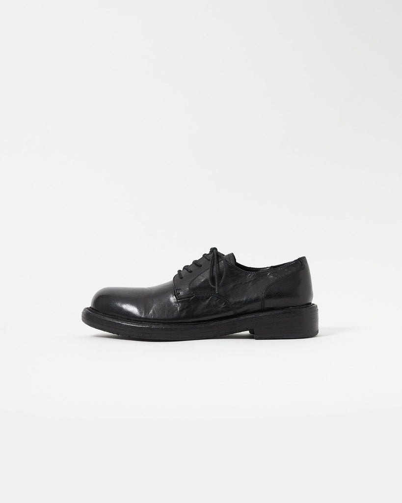 Mid-Heel Derby Washed Leather Black