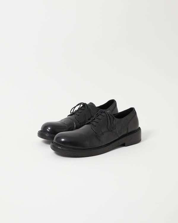 Mid-Heel Derby Washed Leather Black