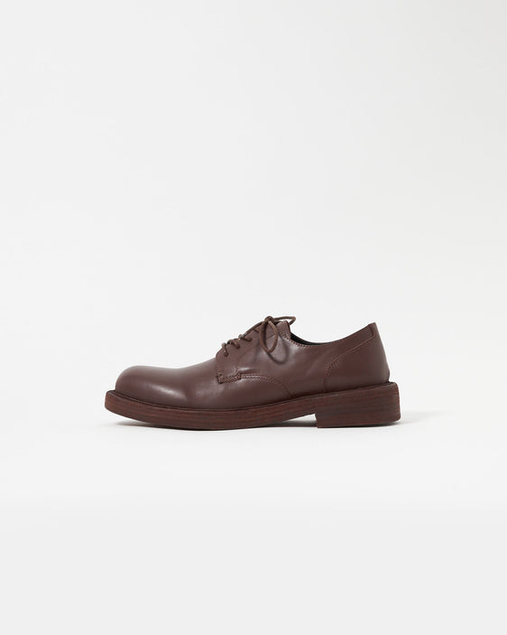 Mid-Heel Derby Washed Leather Brown