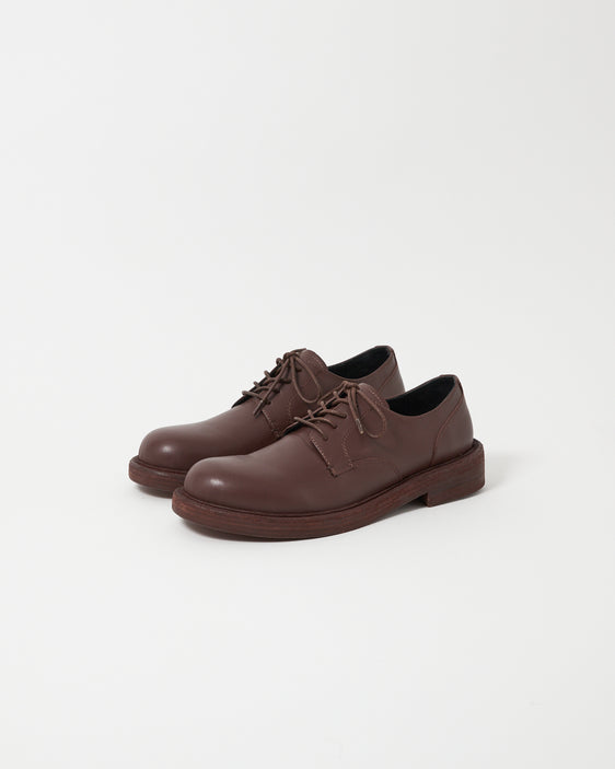 Mid-Heel Derby Washed Leather Brown