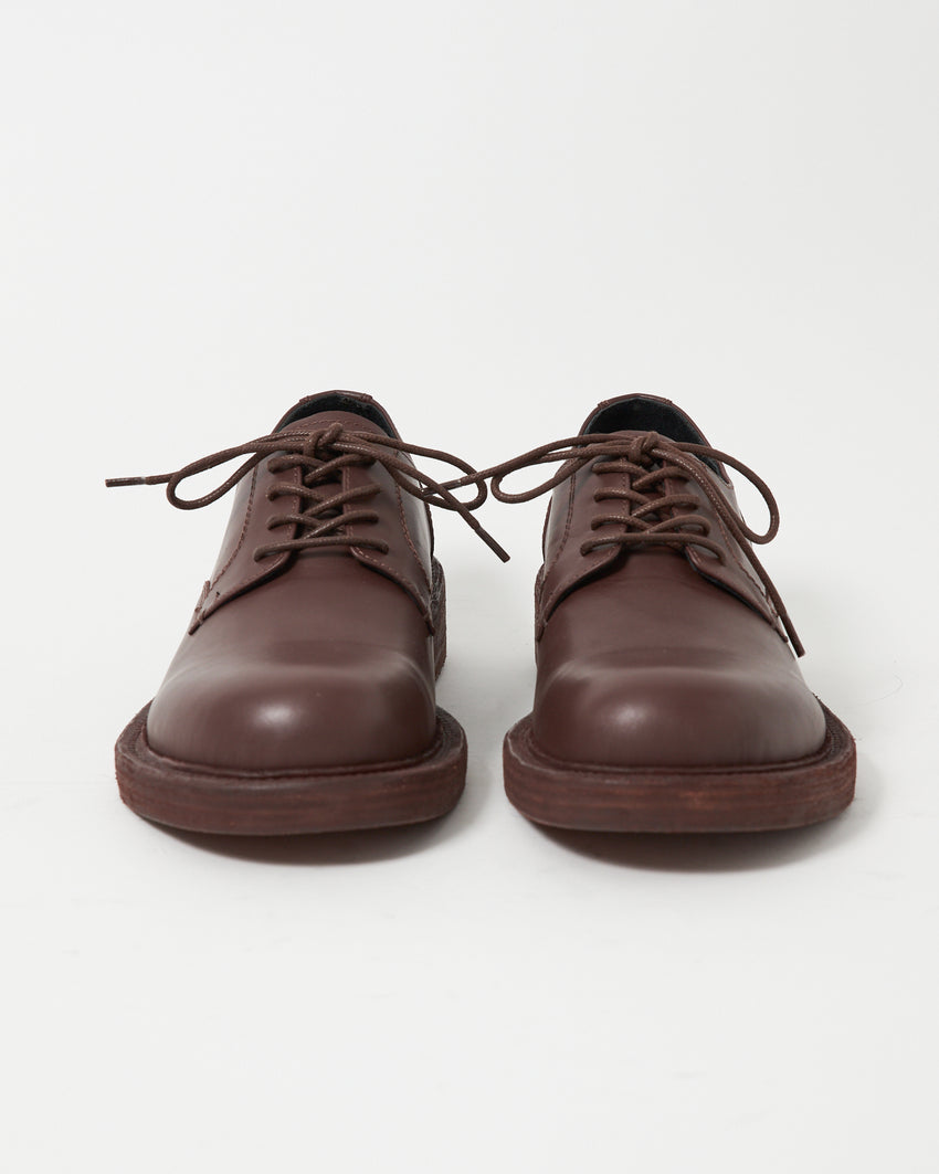 Mid-Heel Derby Leather Brown