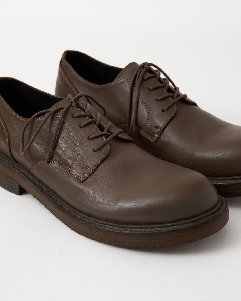 Mid-Heel Derby Washed Leather Brown