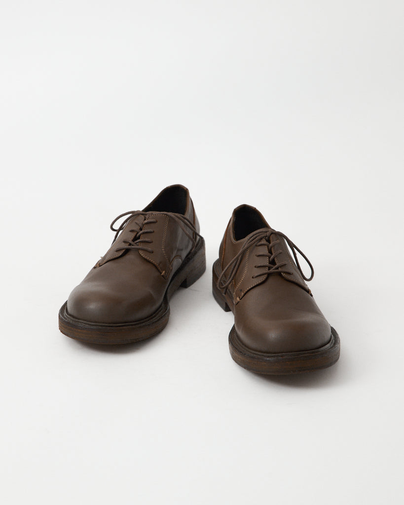 Mid-Heel Derby Washed Leather Brown