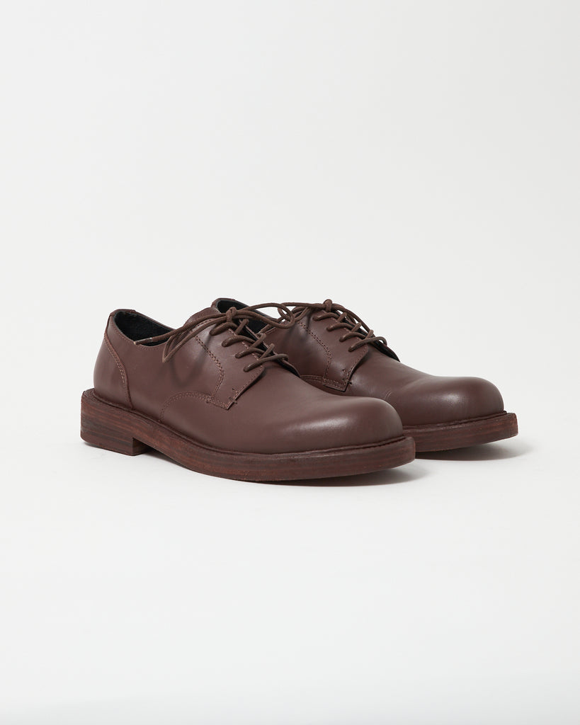 Mid-Heel Derby Washed Leather Brown