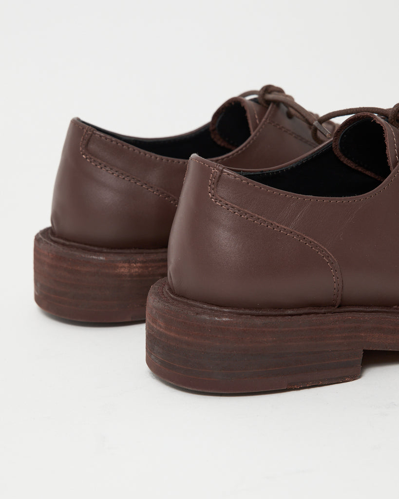 Mid-Heel Derby Washed Leather Brown