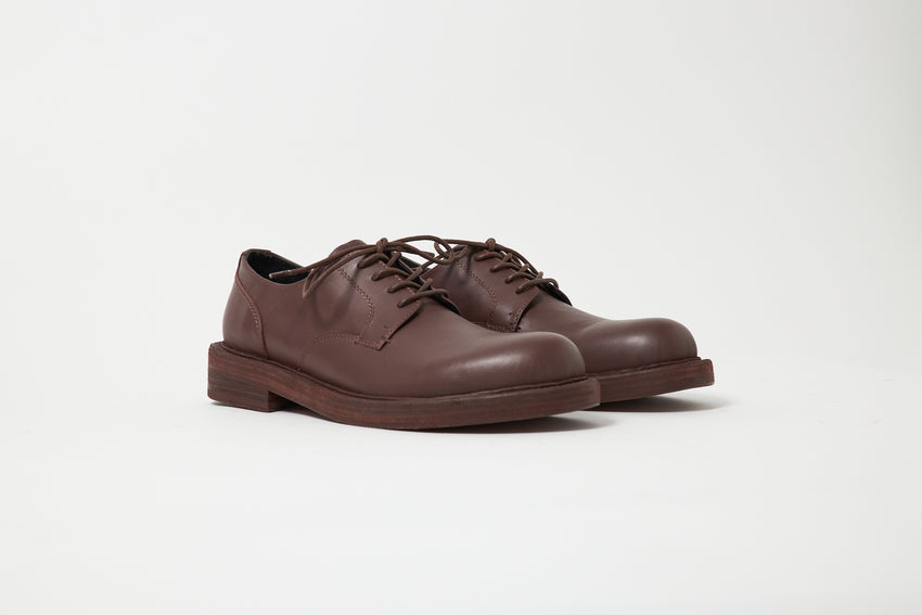 Mid-Heel Derby Leather Brown