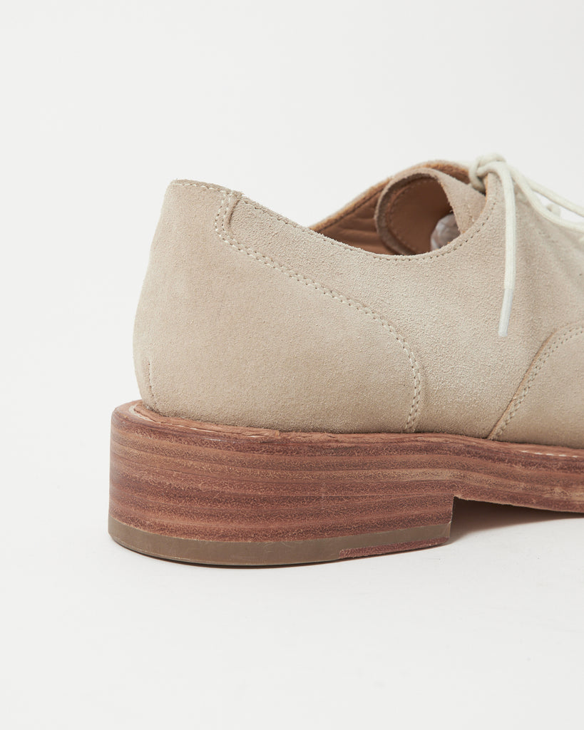 Mid-Heel Derby Washed Suede Beige