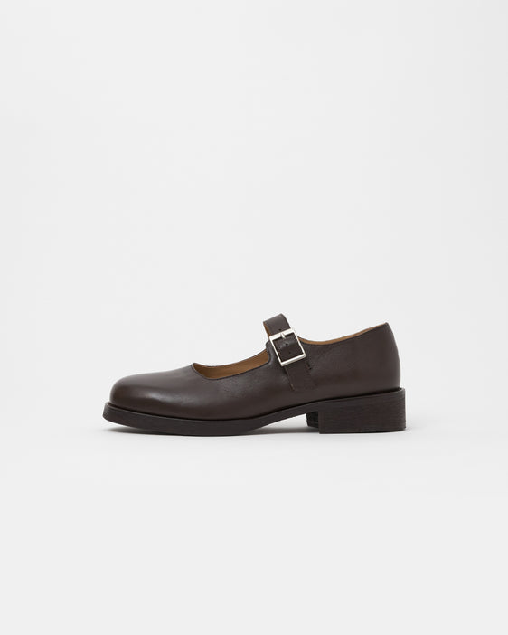 Mary Jane Calfskin Umber