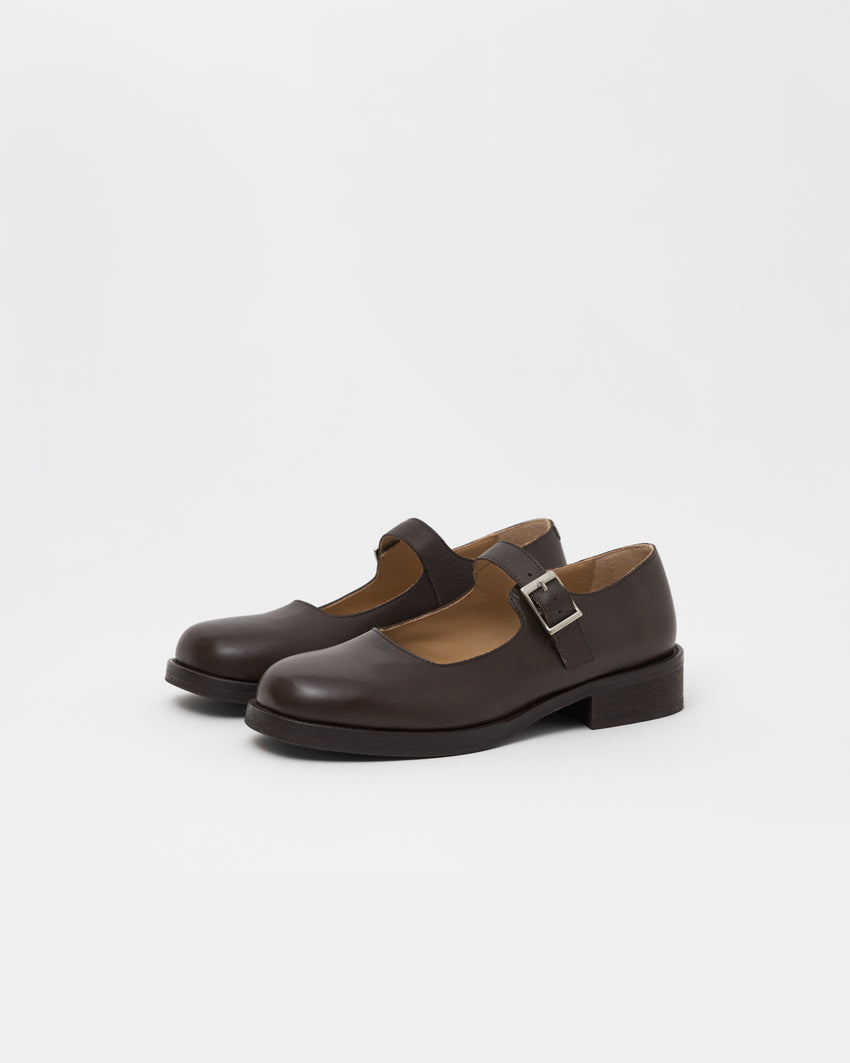 Mary Jane Calfskin Umber