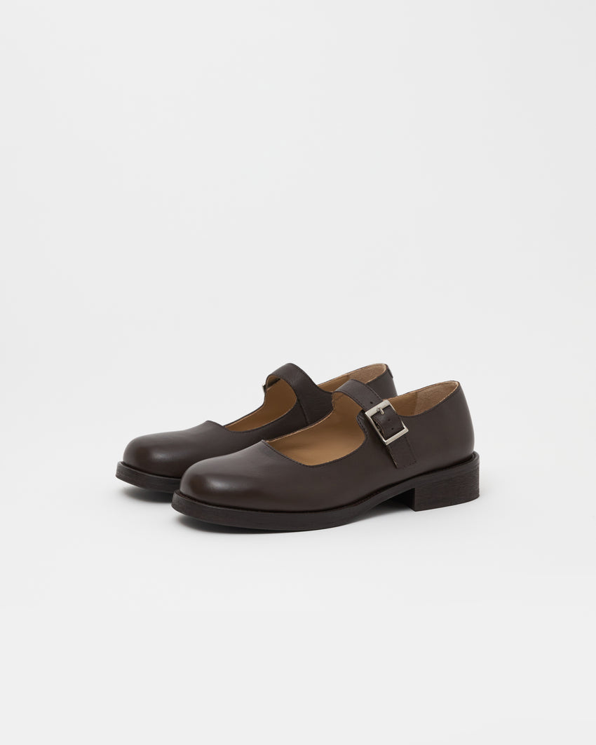 Mary Jane Calfskin Umber