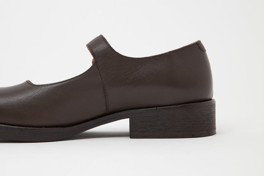 Mary Jane Calfskin Umber