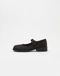 Mary Jane Waxed Suede Deep Brown