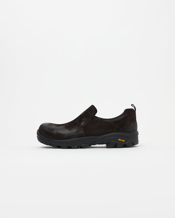 Non-Safety Slip-on Waxed Suede Deep Brown