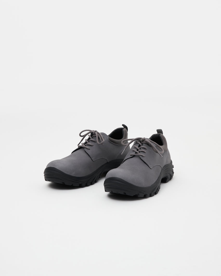 Pair of Non-Safety Shoe Nubuck Ink Blue shoes, angled front view