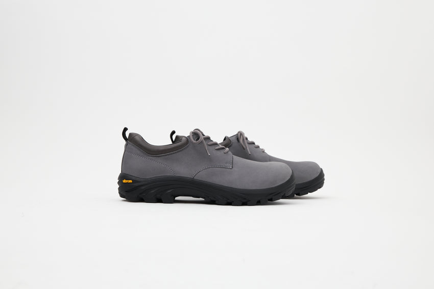 Pair of Non-Safety Shoe Nubuck Ink Blue shoes, side profile view