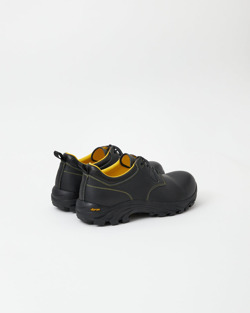 Non-Safety Shoes Pebbled Leather Black & Yellow