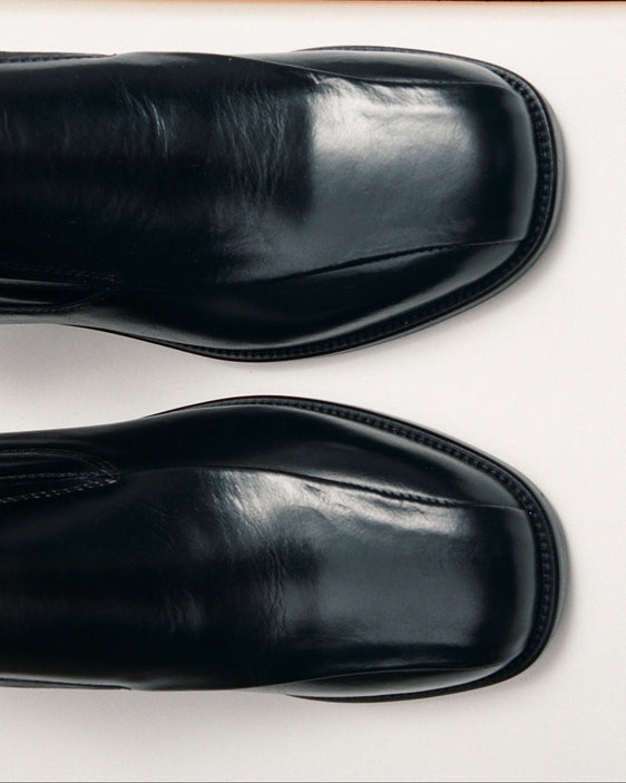 Pedal Loafer Pull-up Leather Black